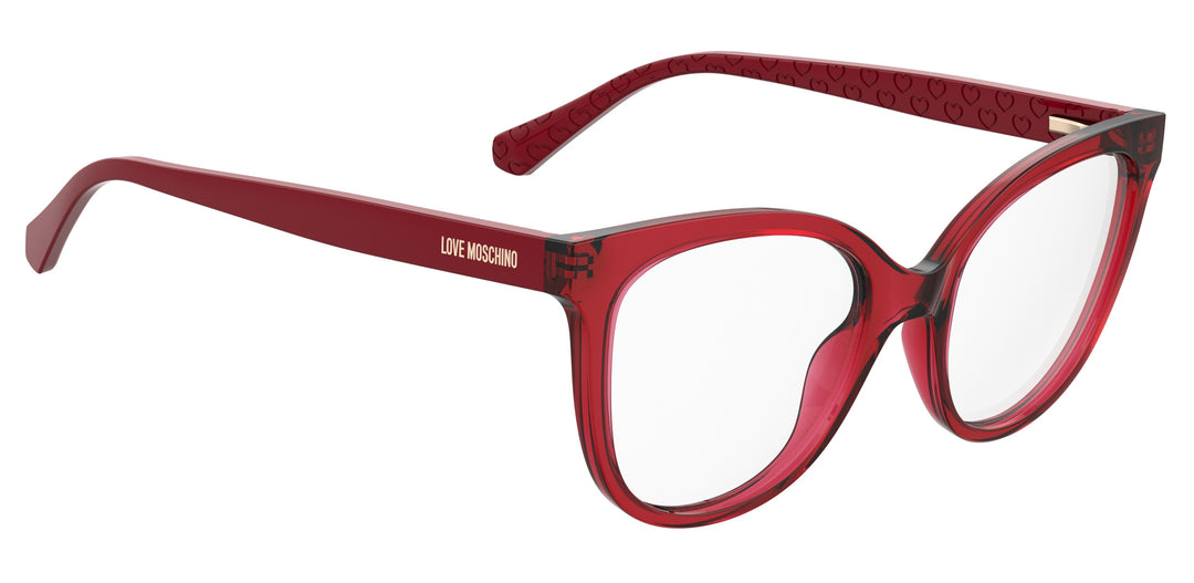 LOVE MOSCHINO MOL635 rojo, ángulo alternativo de tres cuartos 