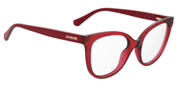 LOVE MOSCHINO MOL635 rojo, ángulo alternativo de tres cuartos 