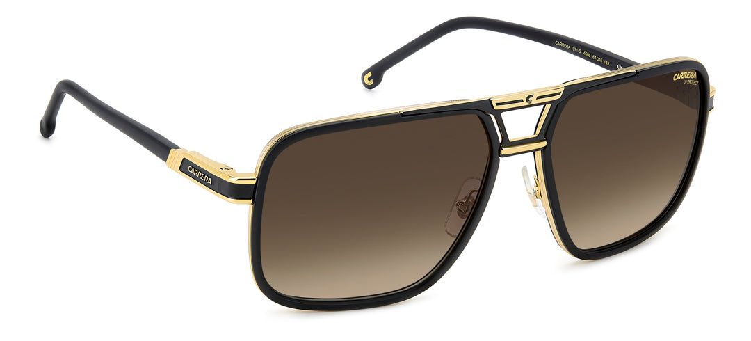 CARRERA CA1071/S negro mate y dorado, ángulo alternativo de tres cuartos 