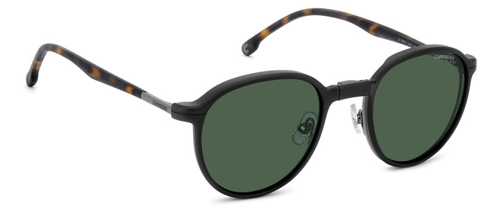 CARRERA CA 368/C rutenio oscuro mate y havana, ángulo alternativo de tres cuartos con clip colocado 