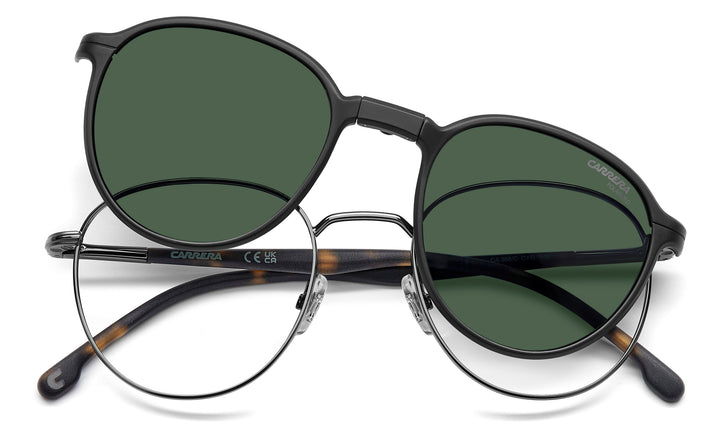 CARRERA CA 368/C rutenio oscuro mate y havana, vista frontal con clip levantado 