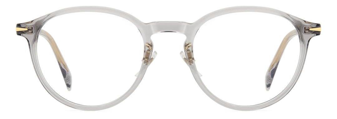 DAVID BECKHAM DB 1205/G gris transparente, vista frontal con varillas abiertas 