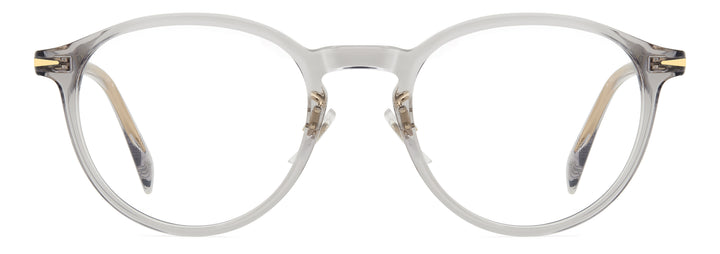 DAVID BECKHAM DB 1205/G gris transparente, vista frontal con varillas abiertas 