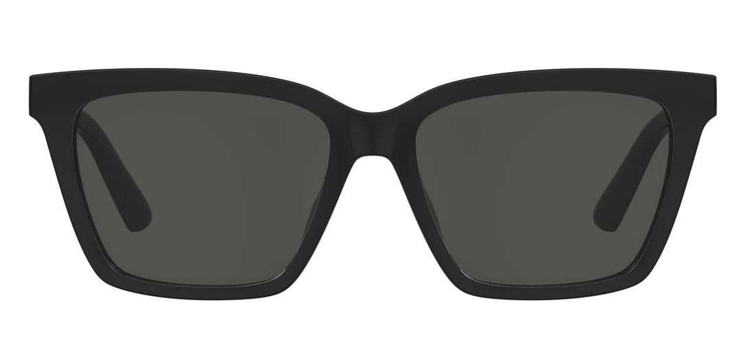 LOVE MOSCHINO MOL661/C negro, vista frontal con varillas abiertas 