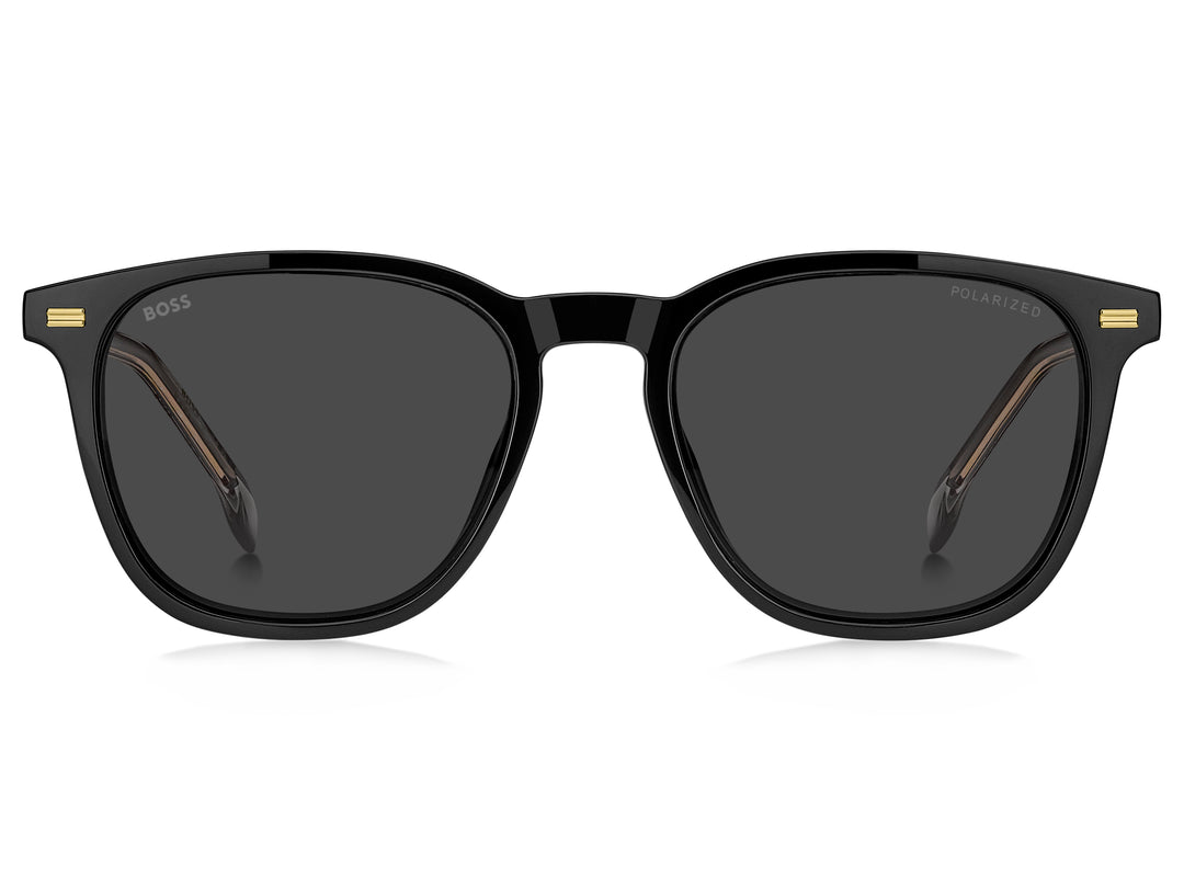 BOSS 1882/G/C negro y gris, vista frontal con clip colocado 