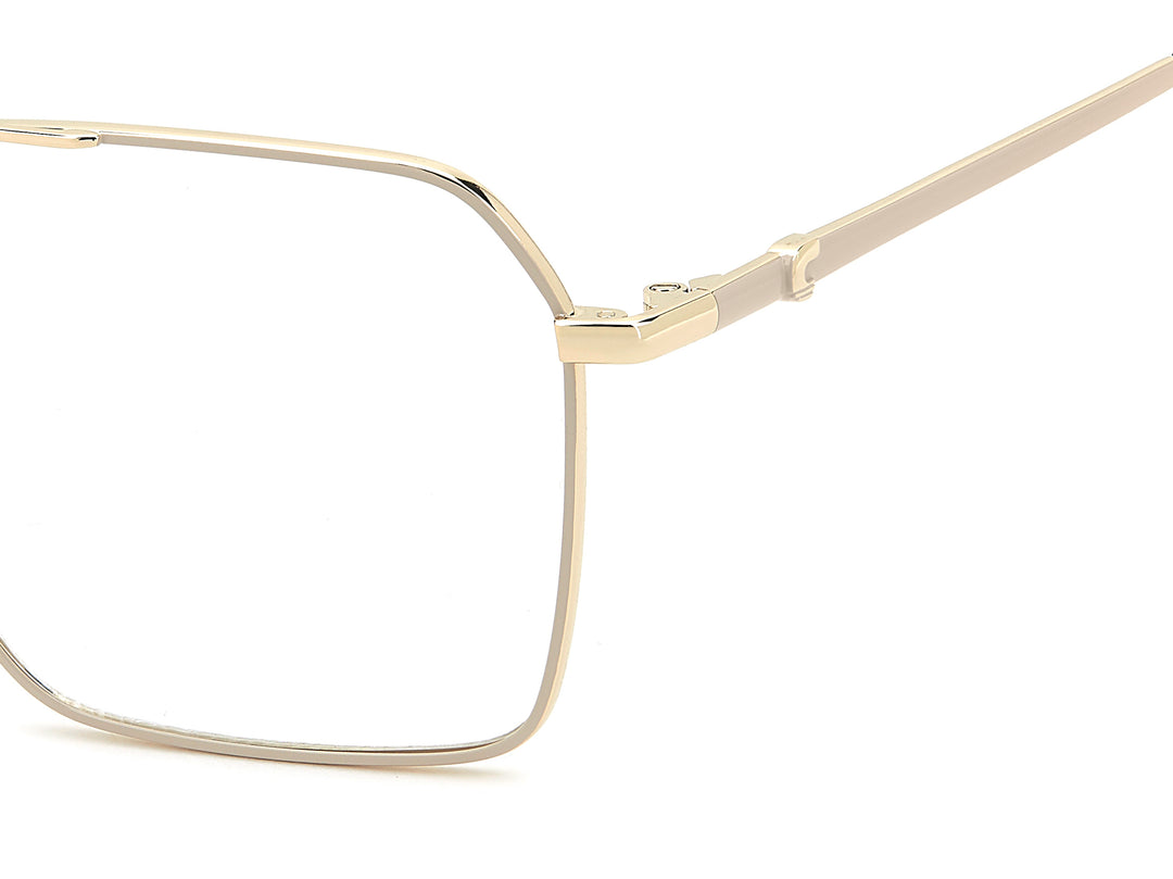 CARRERA CA 3096 dorado y beige, detalle del logotipo y la bisagra 