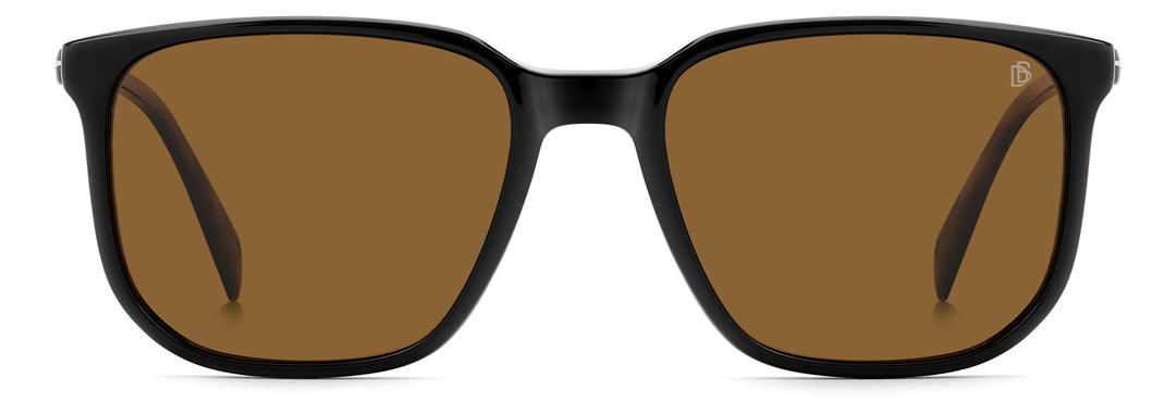 DAVID BECKHAM DB 1210/C negro y beige veteado, vista frontal con clip colocado 