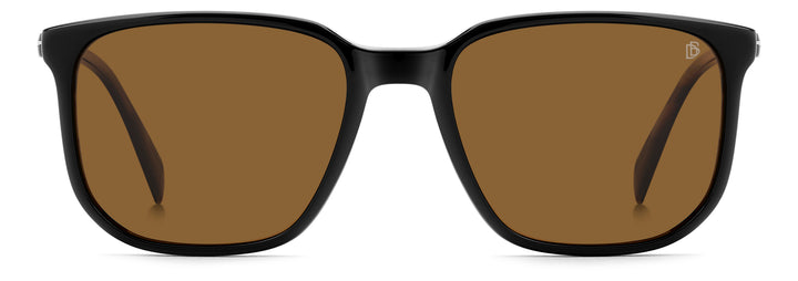 DAVID BECKHAM DB 1210/C negro y beige veteado, vista frontal con clip colocado 