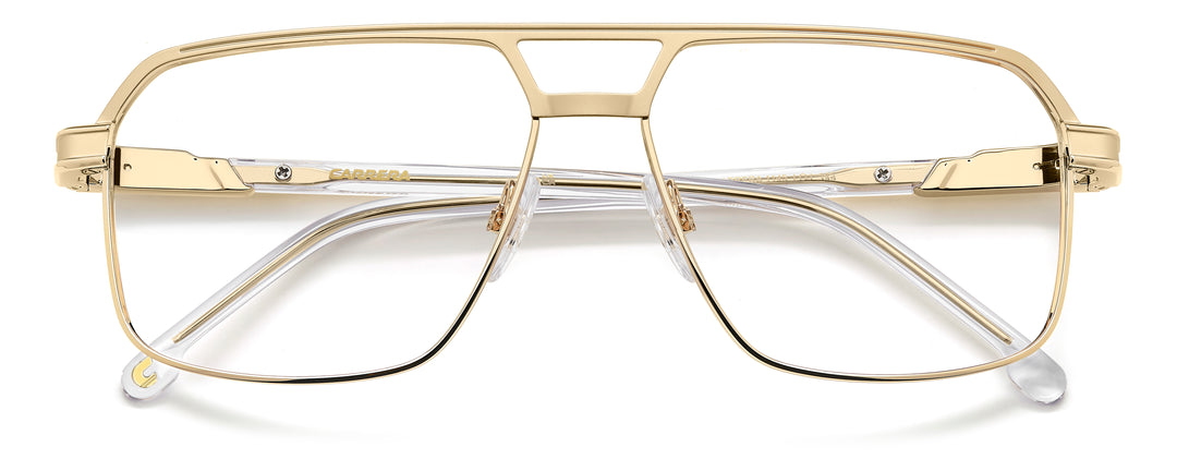 CARRERA 1145 dorado y transparente, vista frontal con varillas plegadas 