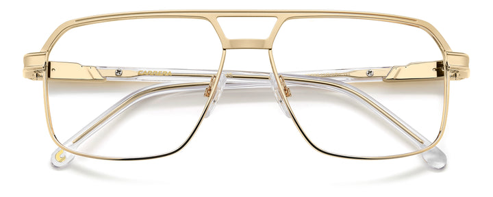 CARRERA 1145 dorado y transparente, vista frontal con varillas plegadas 