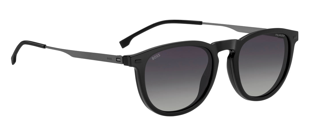 BOSS 1640/CS negro y gris, ángulo alternativo con clip solar montado 