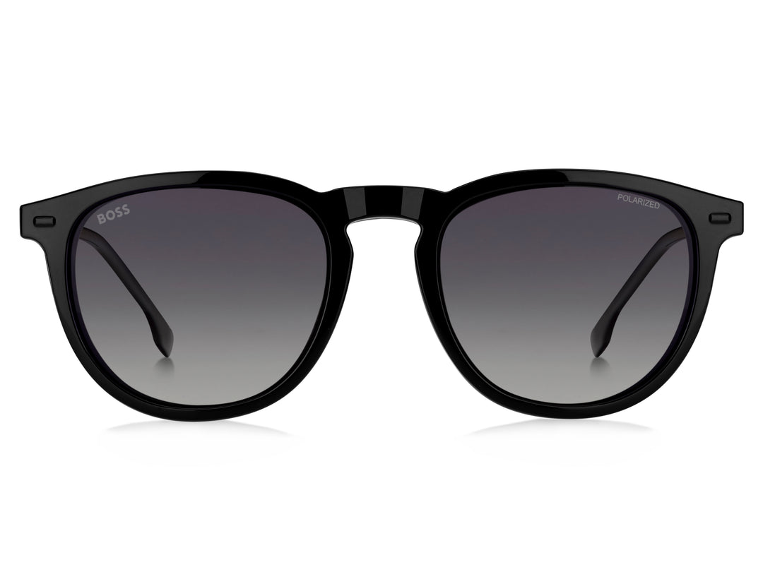 BOSS 1640/CS negro y gris, vista frontal con clip solar montado 