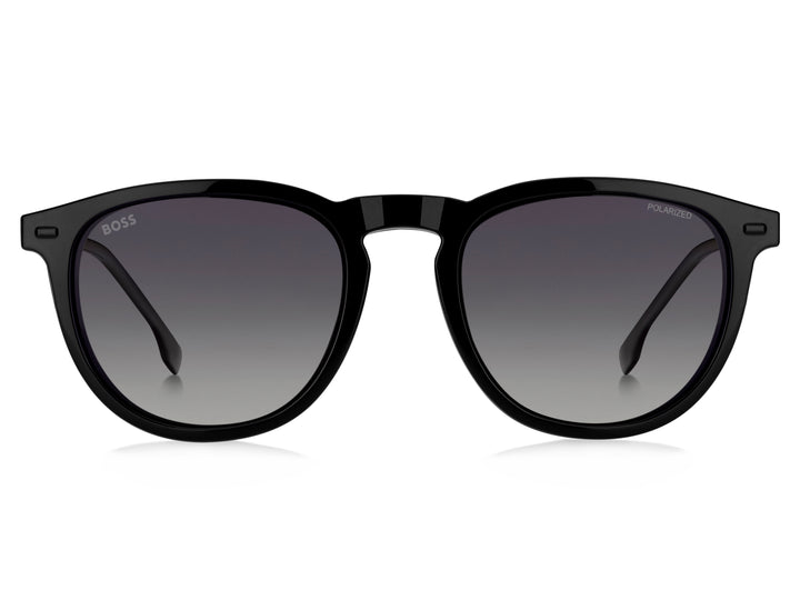BOSS 1640/CS negro y gris, vista frontal con clip solar montado 