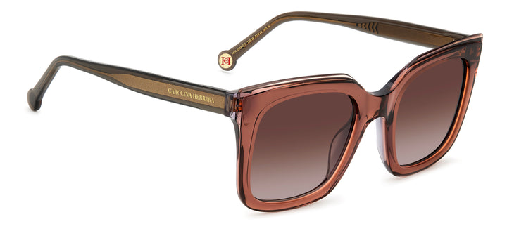 CAROLINA HERRERA HE0249/G/S marrón claro, ángulo alternativo de tres cuartos 