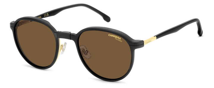 CARRERA CA 368/C dorado y negro, vista de tres cuartos con clip colocado 