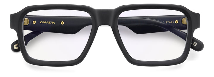 CARRERA VICTORY C 24 negro y dorado, vista frontal con varillas plegadas 