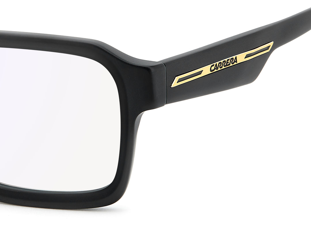 CARRERA VICTORY C 24 negro y dorado, detalle del logotipo y la bisagra 