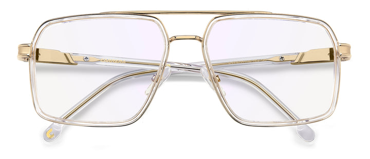 CARRERA 1146 transparente y dorado, vista frontal con varillas plegadas 
