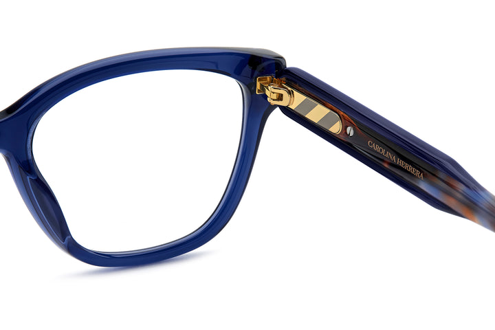 CAROLINA HERRERA HE0317/G azul, detalle interior de la bisagra y la varilla 