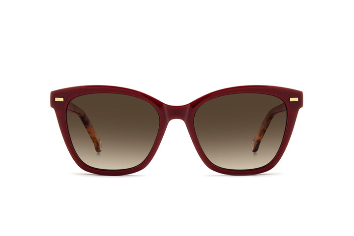 CAROLINA HERRERA HER 0334/C burdeos, vista frontal con clip colocado 