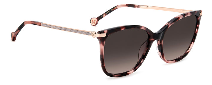 CAROLINA HERRERA HE0261/G/S havana rosa, ángulo alternativo de tres cuartos 