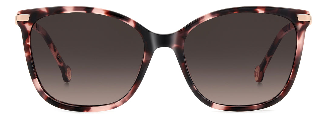 CAROLINA HERRERA HE0261/G/S havana rosa, vista frontal con varillas abiertas 
