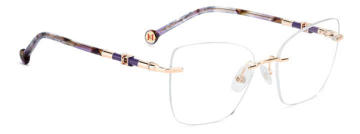 CAROLINA HERRERA HER 0355 dorado cobrizo, ángulo alternativo de tres cuartos 