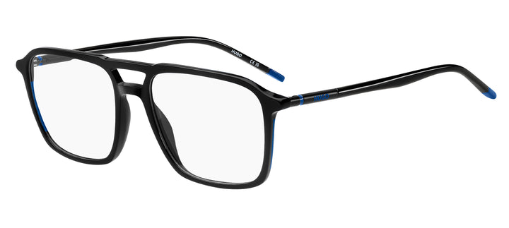 HUGO HG1352 negro con detalles azules, vista principal de tres cuartos 