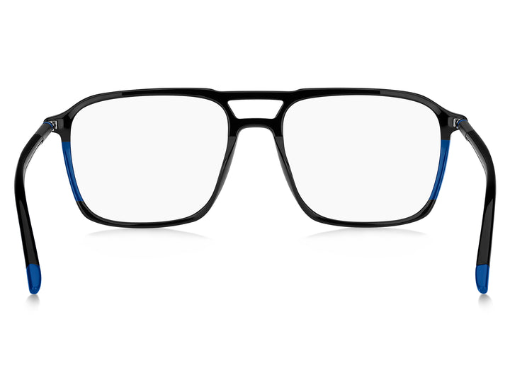 HUGO HG1352 negro con detalles azules, vista posterior con varillas abiertas 