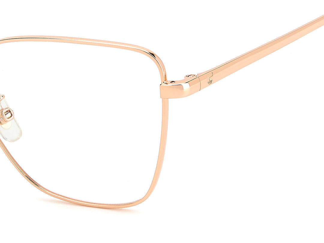 CARRERA 3022 dorado cobrizo, detalle del logotipo y la bisagra 
