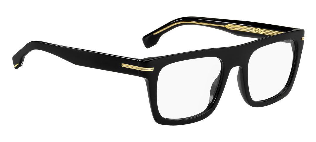 BOSS 1597 negro y dorado, ángulo alternativo de tres cuartos 