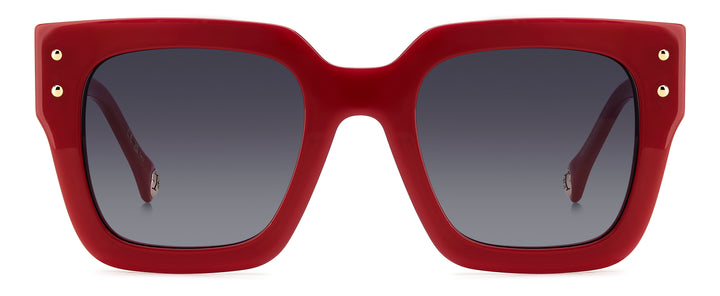 CAROLINA HERRERA HE0255/S rojo, vista frontal con varillas abiertas 