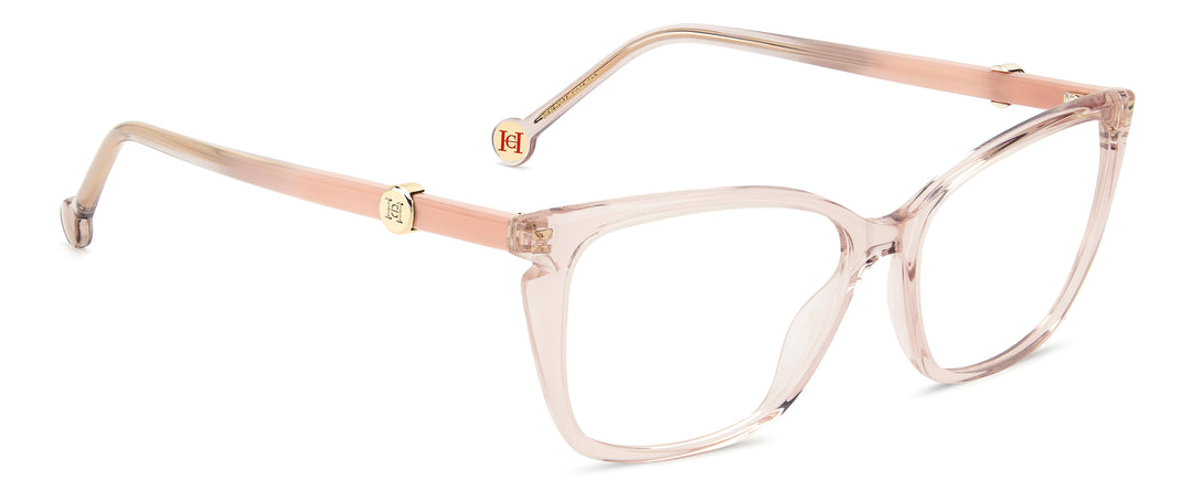 CAROLINA HERRERA HER 0387 beige nude, ángulo alternativo de tres cuartos 