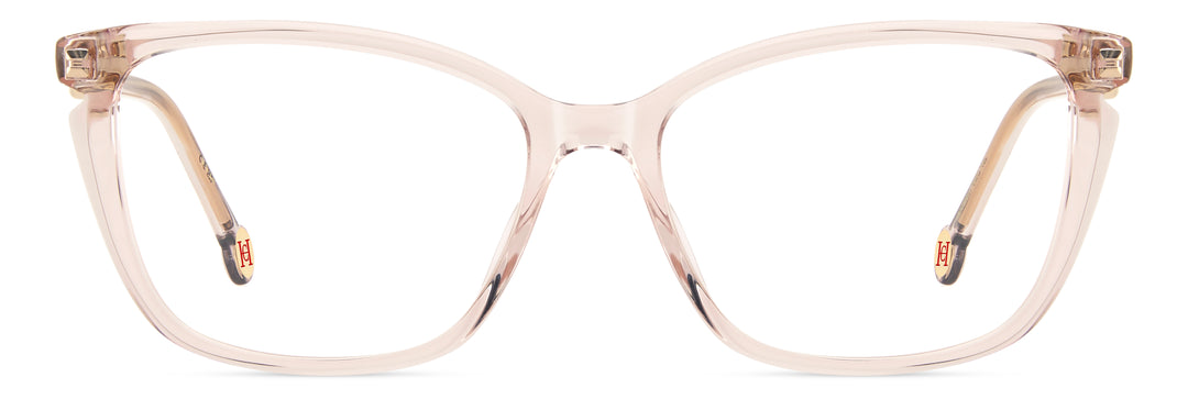 CAROLINA HERRERA HER 0387 beige nude, vista frontal con varillas abiertas 