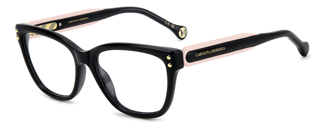 CAROLINA HERRERA HE0317/G negro y rosa, vista principal de tres cuartos 