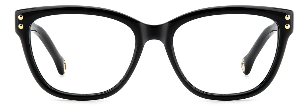 CAROLINA HERRERA HE0317/G negro y rosa, vista frontal con varillas abiertas 