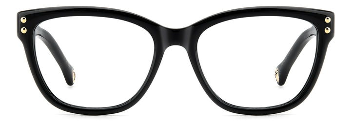 CAROLINA HERRERA HE0317/G negro y rosa, vista frontal con varillas abiertas 