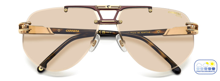 CARRERA 1087/S dorado y havana, vista frontal con varillas plegadas 