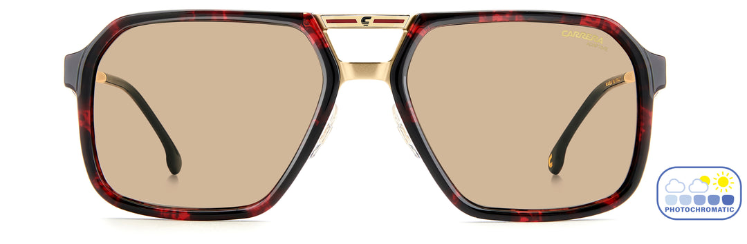 CARRERA VICTORY C 27/S havana rojo, vista frontal con varillas abiertas 