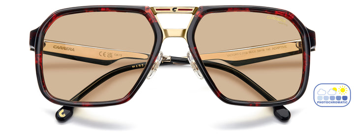 CARRERA VICTORY C 27/S havana rojo, vista frontal con varillas plegadas 