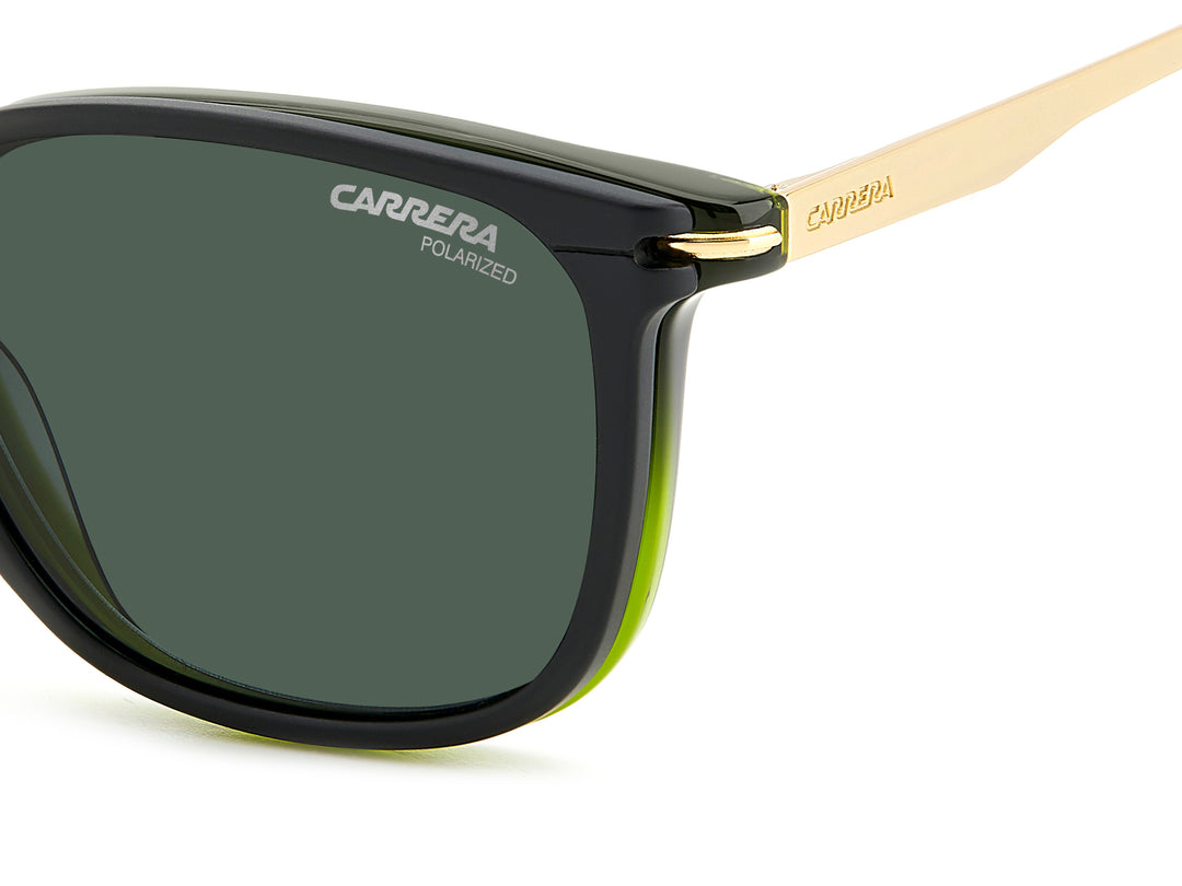 CARRERA CA 332/CS verde oliva y dorado, detalle del logotipo y la bisagra 