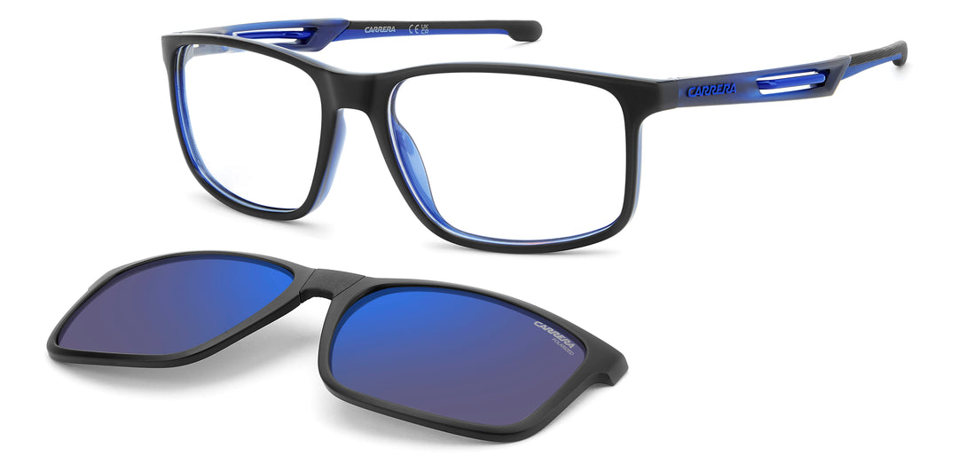 CARRERA CA 8933/C azul, vista principal de tres cuartos con clip solar separado 