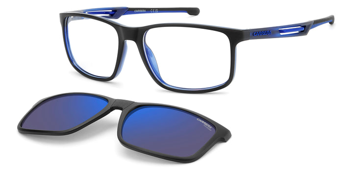 CARRERA CA 8933/C azul, vista principal de tres cuartos con clip solar separado 
