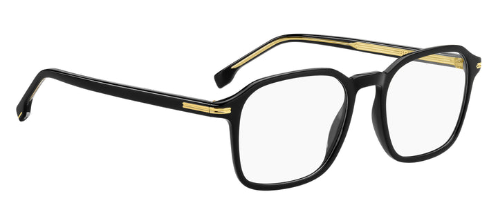 BOSS 1629 negro y dorado, ángulo alternativo de tres cuartos 