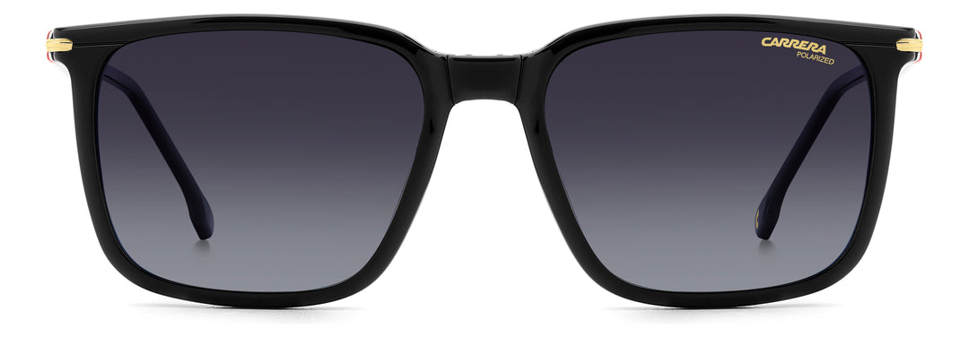 CARRERA CA 357/C negro y dorado, vista frontal con clip colocado 