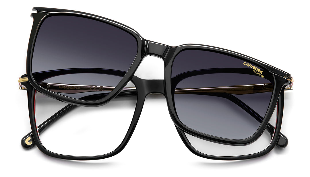 CARRERA CA 357/C negro y dorado, vista frontal con clip levantado 