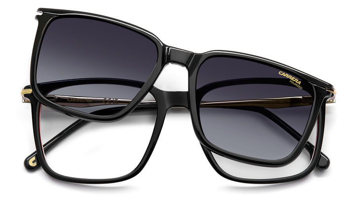 CARRERA CA 357/C negro y dorado, vista frontal con clip levantado 