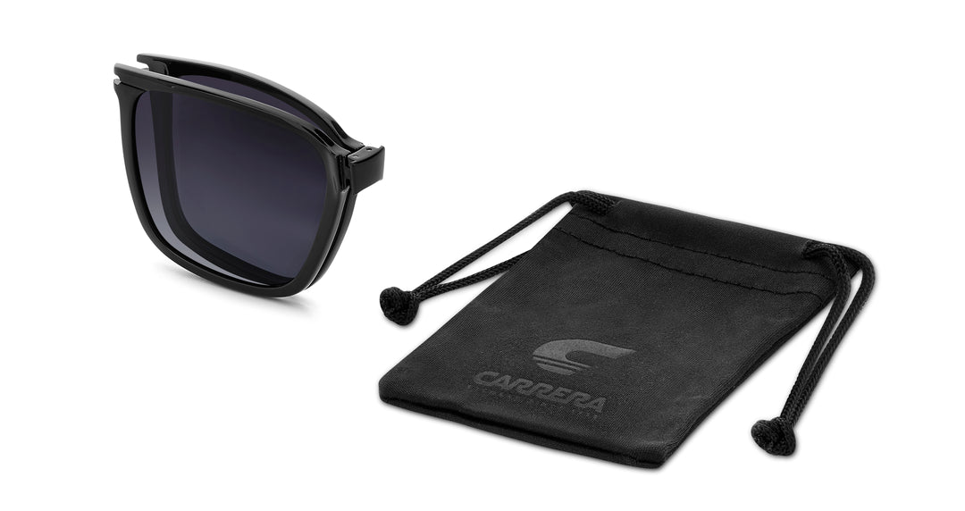 CARRERA CA 357/C negro y dorado, clip solar y funda 