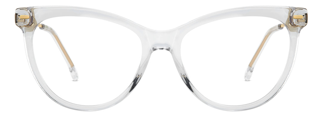 CARRERA 3078 transparente y dorado, vista frontal con varillas abiertas 