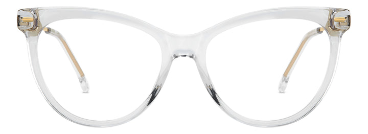 CARRERA 3078 transparente y dorado, vista frontal con varillas abiertas 